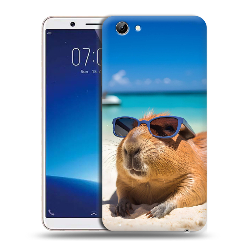 Пластиковый чехол на Vivo Y71 с принтом Капибара Пластиковый чехол на Vivo Y71 с принтом Капибара