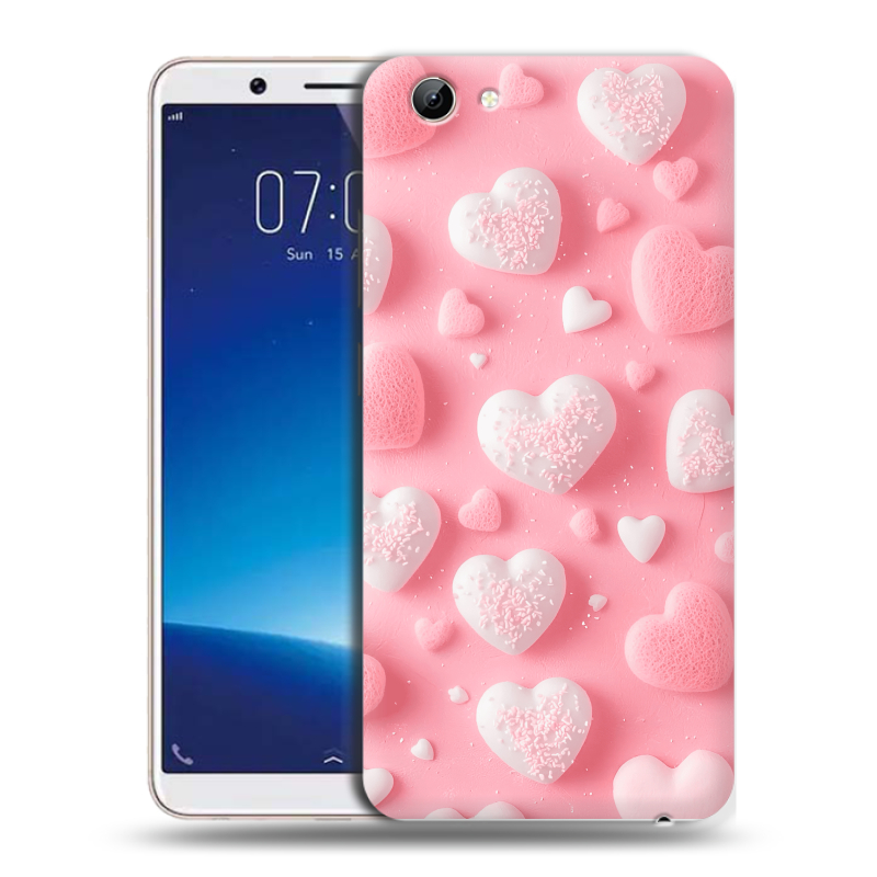 Силиконовый чехол на Vivo Y71 с принтом Сердечки Силиконовый чехол на Vivo Y71 с принтом Сердечки