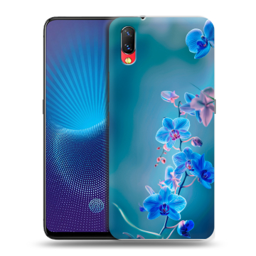 Пластиковый чехол на Vivo NEX с принтом Голубые цветы