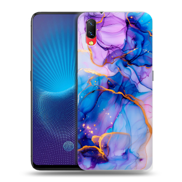 Пластиковый чехол на Vivo NEX с принтом синий мрамор