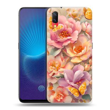 Пластиковый чехол на Vivo NEX с принтом Цветы и бабочки