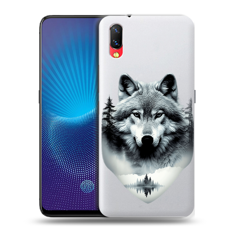Пластиковый чехол на Vivo NEX с принтом Волк в лесу Пластиковый чехол на Vivo NEX с принтом Волк в лесу