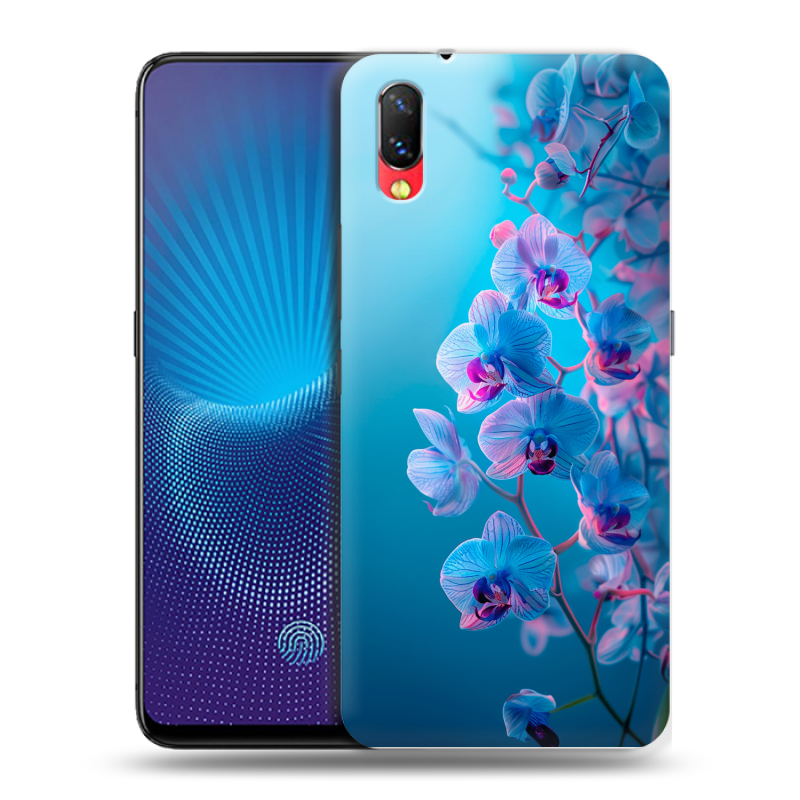 Пластиковый чехол на Vivo NEX с принтом голубые орхидеи Пластиковый чехол на Vivo NEX с принтом голубые орхидеи