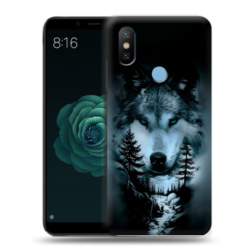 Силиконовый чехол на Xiaomi Mi A2 с принтом Лесной волк Силиконовый чехол на Xiaomi Mi A2 с принтом Лесной волк
