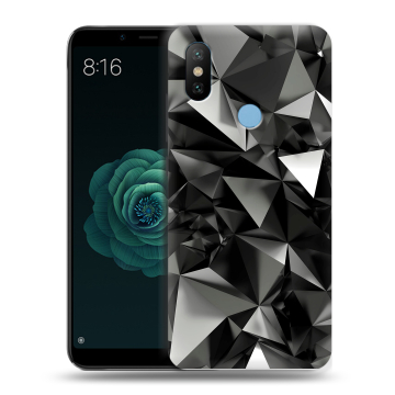 Силиконовый чехол на Xiaomi Mi A2 с принтом Черные кристаллы Силиконовый чехол на Xiaomi Mi A2 с принтом Черные кристаллы