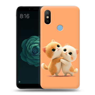 Силиконовый чехол на Xiaomi Mi A2 с принтом Милые котики Силиконовый чехол на Xiaomi Mi A2 с принтом Милые котики