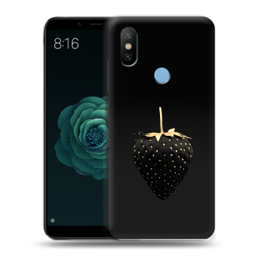 Силиконовый чехол на Xiaomi Mi A2 с принтом Черная клубника Силиконовый чехол на Xiaomi Mi A2 с принтом Черная клубника