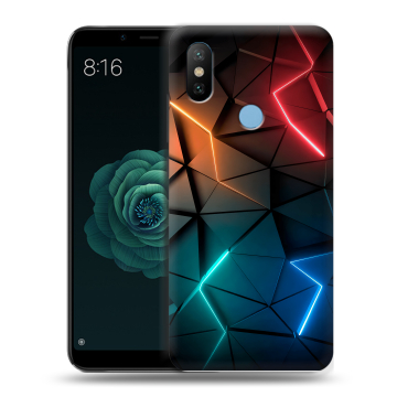 Силиконовый чехол на Xiaomi Mi A2 с принтом Абстракция неон Силиконовый чехол на Xiaomi Mi A2 с принтом Абстракция неон