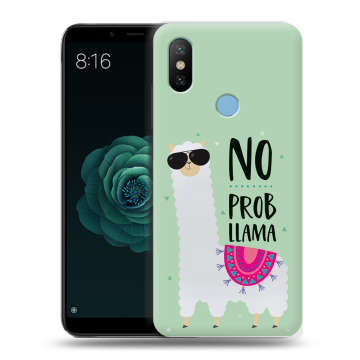 Силиконовый чехол на Xiaomi Mi A2 с принтом Лама Силиконовый чехол на Xiaomi Mi A2 с принтом Лама