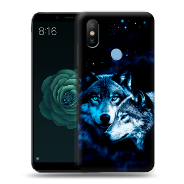 Силиконовый чехол на Xiaomi Mi A2 с принтом Волки Силиконовый чехол на Xiaomi Mi A2 с принтом Волки