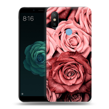 Силиконовый чехол на Xiaomi Mi A2 с принтом Цветы розы Силиконовый чехол на Xiaomi Mi A2 с принтом Цветы розы