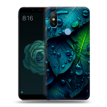 Силиконовый чехол на Xiaomi Mi A2 с принтом Листья Силиконовый чехол на Xiaomi Mi A2 с принтом Листья