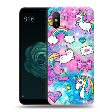 Силиконовый чехол на Xiaomi Mi A2 с принтом Единороги