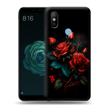 Силиконовый чехол на Xiaomi Mi A2 с принтом Розы красные Силиконовый чехол на Xiaomi Mi A2 с принтом Розы красные