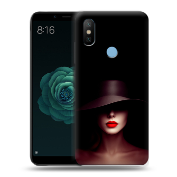 Силиконовый чехол на Xiaomi Mi A2 с принтом Девушка в шляпе Силиконовый чехол на Xiaomi Mi A2 с принтом Девушка в шляпе