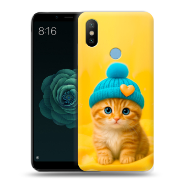 Силиконовый чехол на Xiaomi Mi A2 с принтом Котенок в шапке Силиконовый чехол на Xiaomi Mi A2 с принтом Котенок в шапке