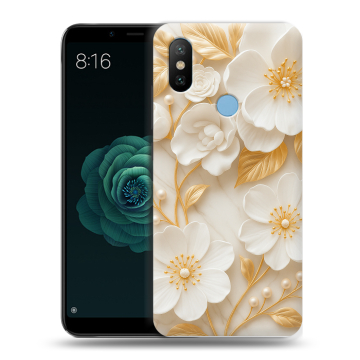 Силиконовый чехол на Xiaomi Mi A2 с принтом Цветы Силиконовый чехол на Xiaomi Mi A2 с принтом Цветы