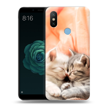 Силиконовый чехол на Xiaomi Mi A2 с принтом Котята Силиконовый чехол на Xiaomi Mi A2 с принтом Котята