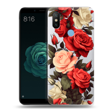Силиконовый чехол на Xiaomi Mi A2 с принтом Розы Силиконовый чехол на Xiaomi Mi A2 с принтом Розы