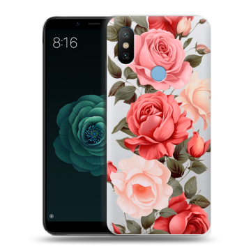 Силиконовый чехол на Xiaomi Mi A2 с принтом Розы Силиконовый чехол на Xiaomi Mi A2 с принтом Розы