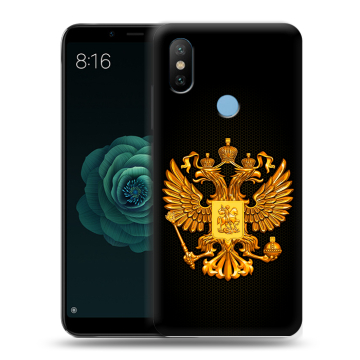 Силиконовый чехол на Xiaomi Mi A2 с принтом Герб России желтый Силиконовый чехол на Xiaomi Mi A2 с принтом Герб России желтый
