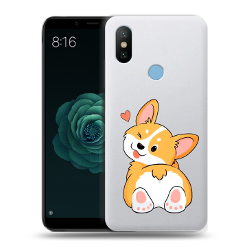 Силиконовый чехол на Xiaomi Mi A2 с принтом Корги Силиконовый чехол на Xiaomi Mi A2 с принтом Корги