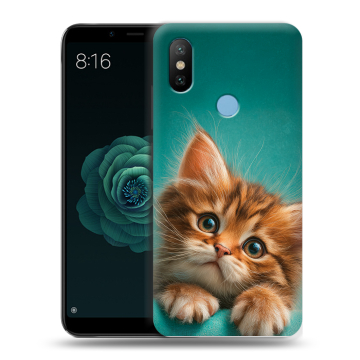 Силиконовый чехол на Xiaomi Mi A2 с принтом котенок Силиконовый чехол на Xiaomi Mi A2 с принтом котенок