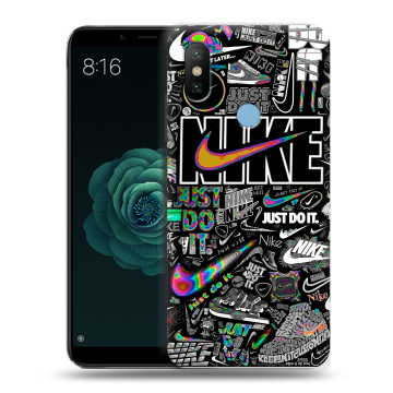 Силиконовый чехол на Xiaomi Mi A2 с принтом Найк