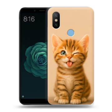 Силиконовый чехол на Xiaomi Mi A2 с принтом котенок Силиконовый чехол на Xiaomi Mi A2 с принтом котенок