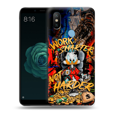 Силиконовый чехол на Xiaomi Mi A2 с принтом Дональд Дак Деньги Силиконовый чехол на Xiaomi Mi A2 с принтом Дональд Дак Деньги