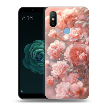 Силиконовый чехол на Xiaomi Mi A2 с принтом Розовые розы Силиконовый чехол на Xiaomi Mi A2 с принтом Розовые розы