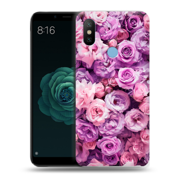 Силиконовый чехол на Xiaomi Mi A2 с принтом лавандовые розы Силиконовый чехол на Xiaomi Mi A2 с принтом лавандовые розы