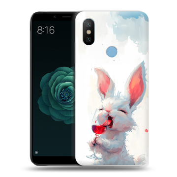 Силиконовый чехол на Xiaomi Mi A2 с принтом кролик зайчик Силиконовый чехол на Xiaomi Mi A2 с принтом кролик зайчик