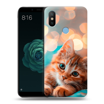 Силиконовый чехол на Xiaomi Mi A2 с принтом котик Силиконовый чехол на Xiaomi Mi A2 с принтом котик