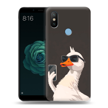 Силиконовый чехол на Xiaomi Mi A2 с принтом утка в очках Силиконовый чехол на Xiaomi Mi A2 с принтом утка в очках