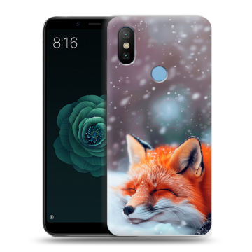 Силиконовый чехол на Xiaomi Mi A2 с принтом лиса Силиконовый чехол на Xiaomi Mi A2 с принтом лиса