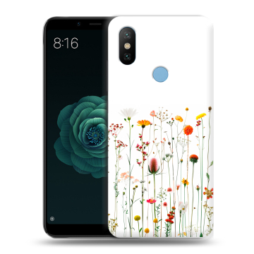 Силиконовый чехол на Xiaomi Mi A2 с принтом цветы Силиконовый чехол на Xiaomi Mi A2 с принтом цветы