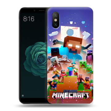 Силиконовый чехол на Xiaomi Mi A2 с принтом Майнкрафт Minecraft