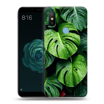 Силиконовый чехол на Xiaomi Mi A2 с принтом Листья Силиконовый чехол на Xiaomi Mi A2 с принтом Листья