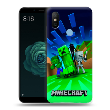 Силиконовый чехол на Xiaomi Mi A2 с принтом Майнкрафт