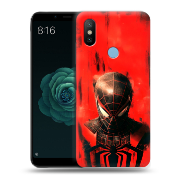 Силиконовый чехол на Xiaomi Mi A2 с принтом человек паук spiderman Силиконовый чехол на Xiaomi Mi A2 с принтом человек паук spiderman