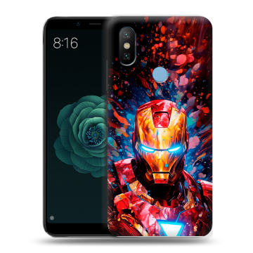 Силиконовый чехол на Xiaomi Mi A2 с принтом Железный человек Ironman Силиконовый чехол на Xiaomi Mi A2 с принтом Железный человек Ironman
