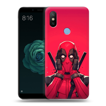 Силиконовый чехол на Xiaomi Mi A2 с принтом Дедпул Deadpool Силиконовый чехол на Xiaomi Mi A2 с принтом Дедпул Deadpool