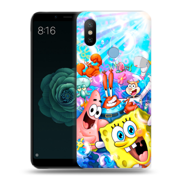 Силиконовый чехол на Xiaomi Mi A2 с принтом спанчбоб спанч боб Силиконовый чехол на Xiaomi Mi A2 с принтом спанчбоб спанч боб