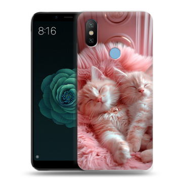Силиконовый чехол на Xiaomi Mi A2 с принтом котята котики