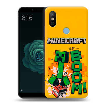 Силиконовый чехол на Xiaomi Mi A2 с принтом Майнкрафт Minecraft Силиконовый чехол на Xiaomi Mi A2 с принтом Майнкрафт Minecraft