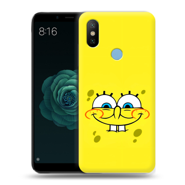 Силиконовый чехол на Xiaomi Mi A2 с принтом спанчбоб спанч боб