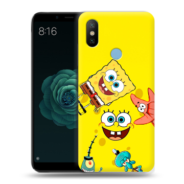 Силиконовый чехол на Xiaomi Mi A2 с принтом Спанч боб Спанчбоб Силиконовый чехол на Xiaomi Mi A2 с принтом Спанч боб Спанчбоб