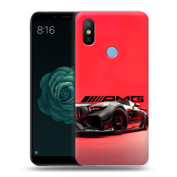 Силиконовый чехол на Xiaomi Mi A2 с принтом Мерседес Mercedes AMG Силиконовый чехол на Xiaomi Mi A2 с принтом Мерседес Mercedes AMG