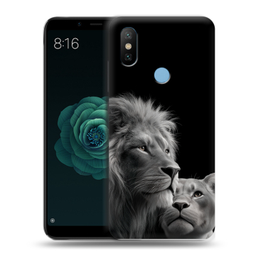 Силиконовый чехол на Xiaomi Mi A2 с принтом Лев кошки Силиконовый чехол на Xiaomi Mi A2 с принтом Лев кошки